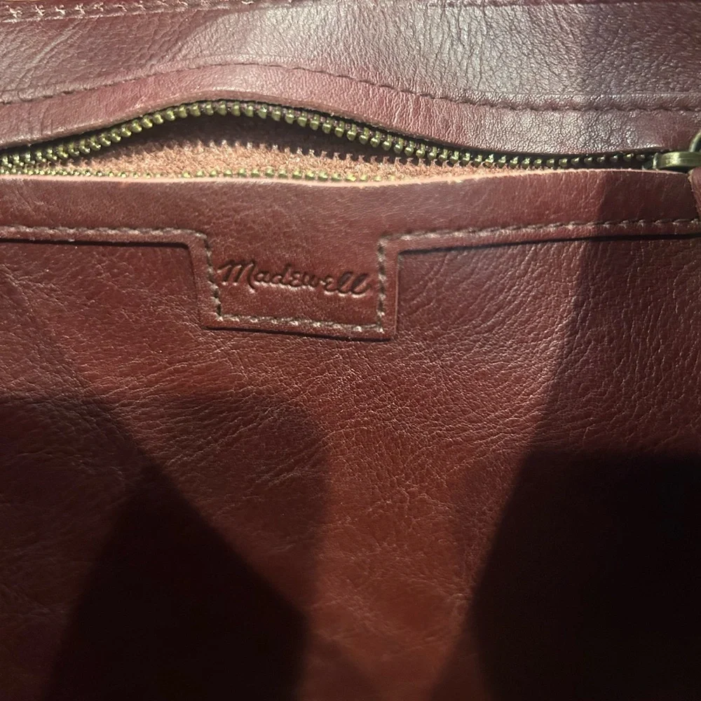 Madewell Burgundy Leather Tote Bag - Picture 4 of 11